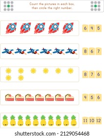 This worksheet is about counting the given number of objects correctly.
