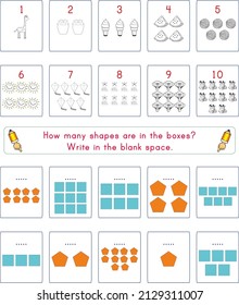 This worksheet is about counting and matching numbers.