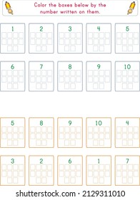 This worksheet is about counting and matching numbers.