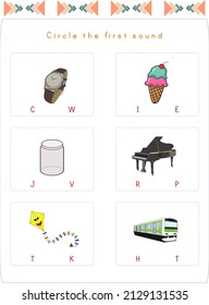 This worksheet is about finding the first or last sound of the object that the student sees in the picture.