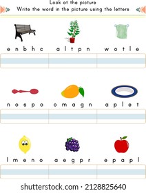 This worksheet is about finding the word from the mixed letters.
