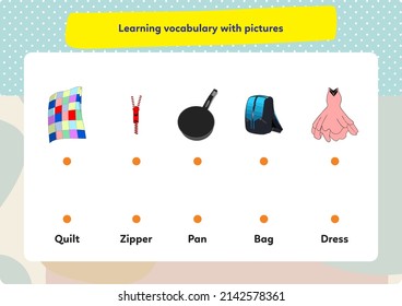 This worksheet is about learning pictures and words.