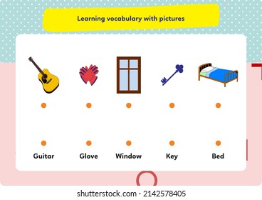 This worksheet is about learning pictures and words.