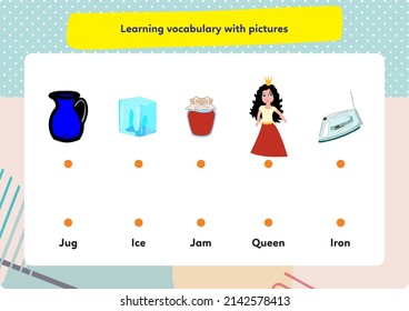 This worksheet is about learning pictures and words.