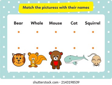 This worksheet is about learning pictures and words.