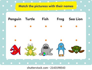 This worksheet is about learning pictures and words.