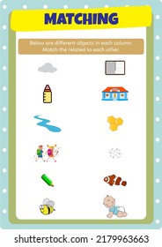 This worksheet is about matching pictures that are related to each other.