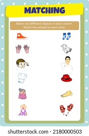 This worksheet is about matching pictures that are related to each other.