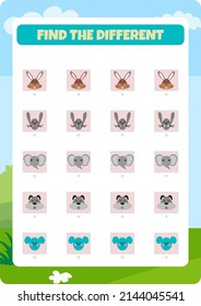 This worksheet contains the activity to find the picture that is different.