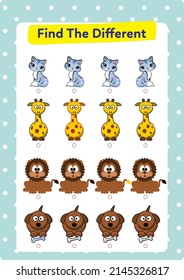 This worksheet contains the activity to find the picture that is different.