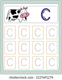 This worksheet has been prepared to improve the writing skills of preschool and primary school students.