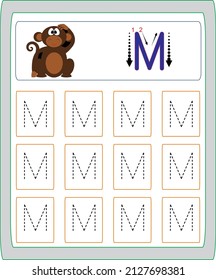 This worksheet has been prepared to improve the writing skills of preschool and primary school students.