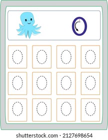 This worksheet has been prepared to improve the writing skills of preschool and primary school students.