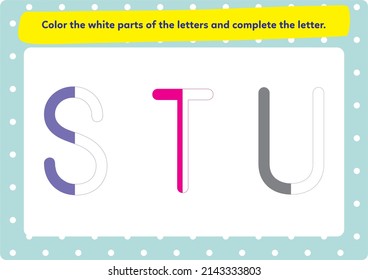 This worksheet has been prepared to improve the writing skills of preschool and primary school students.