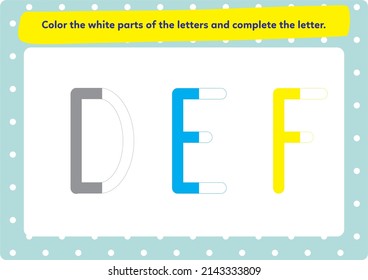 This worksheet has been prepared to improve the writing skills of preschool and primary school students.