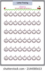 This worksheet has been prepared to improve the writing skills of preschool, kindergarten and primary school students.