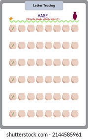 This worksheet has been prepared to improve the writing skills of preschool, kindergarten and primary school students.
