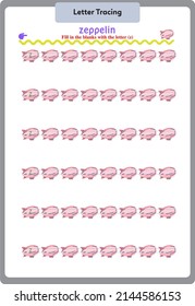 This worksheet has been prepared to improve the writing skills of preschool, kindergarten and primary school students.