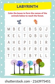 This worksheet has been prepared to develop maze solving skills.