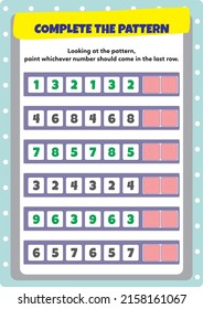 This worksheet is a pattern completion activity. It is necessary to combine the objects correctly.