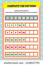 This worksheet is a pattern completion activity