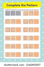 This worksheet is a pattern completion activity