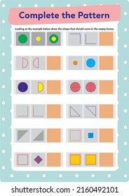 This worksheet is a pattern completion activity