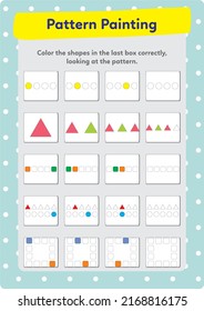 This worksheet is a pattern completion activity anda painting