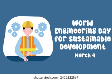 Este gráfico vectorial del Día Mundial de la Ingeniería para el Desarrollo Sostenible es adecuado para ser utilizado como herramienta de celebración.