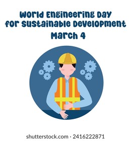 This World Engineering Day for Sustainable Development vector graphic is suitable for use as a celebration tool.
