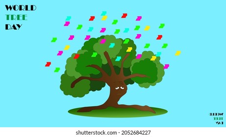 This is a world tree day themed vector illustration.