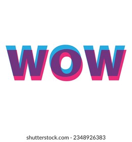 This is a Wow typography design, risograph aesthetic effect artwork, SHOTLISTretro artwork.