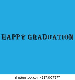 This is writing Happy Graduation vector design beground blue