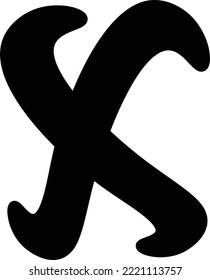 this x icon is an icon that uses a relaxed outline