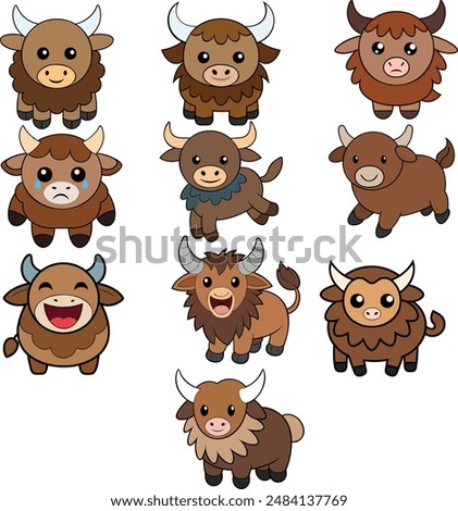 This is a Yak flat design ,animal vector design with high quality eps format 
