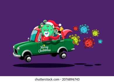 This year's Christmas gift, the world's population asks for the Santa Claus coronavirus vaccine. Merry Christmas cutout element for Holiday cards, invitations and website celebration decoration.