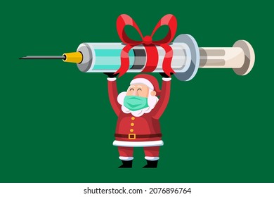 This year's Christmas gift, the world's population asks for the Santa Claus coronavirus vaccine. Merry Christmas cutout element for Holiday cards, invitations and website celebration decoration.