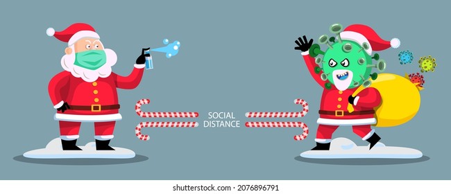 This year's Christmas gift, the world's population asks for the Santa Claus coronavirus vaccine. Merry Christmas cutout element for Holiday cards, invitations and website celebration decoration.