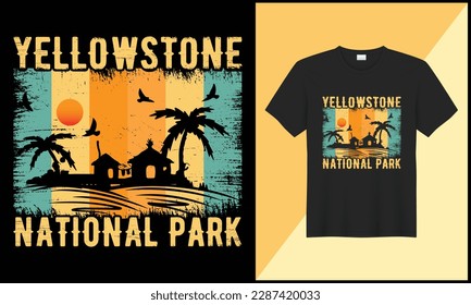 This is yellostone national park illustration village vector t shirt design. best selling design, top trending design.