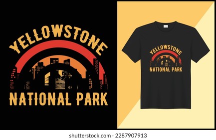 This is yellostone national park t shirt illustration retro usa city vector design. best selling design, top trending design.