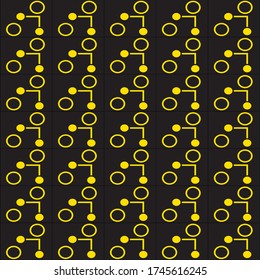 This yellow combination black circle pattern is great for those of you who like futuristic designs