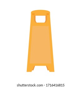 Este es un signo de advertencia amarillo en el suelo.