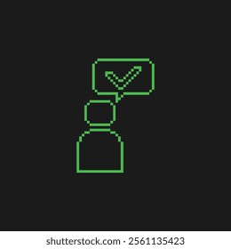 this is yes icon in pixel art , this item good for presentations,stickers, icons, t shirt design,game asset,logo and your project.