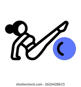 This Yoga ball icon is suitable for Yoga, Mindfulness, Healthy Lifestyle, etc