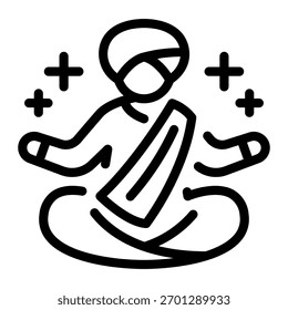 Este ícone de Yoga é adequado para a cultura da Índia.