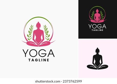 This yoga logo template is perfect for creating a logo for a yoga studio, yoga clothing brand, or any business related to yoga and wellness.