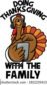 This young turkey has returned home for thanksgiving listening to some sweet tunes. This cut file features a turkey wearing headphone and reading on his tablet. Thanksgiving with Family.