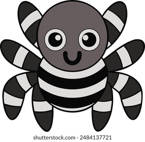 Este es un diseño plano de Zebra Tarantula, diseño de Vector animal con formato eps de alta calidad 