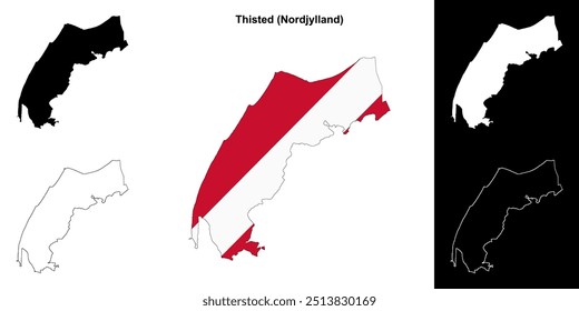 Conjunto de mapas de esboço de município de Thisted