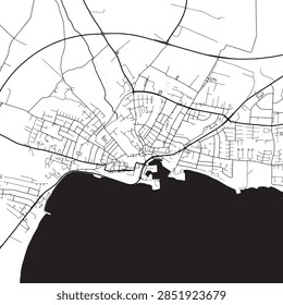 Thisted Vector Map Illustration Featuring Denmark Geographic Border Regional Area Outline Map Design